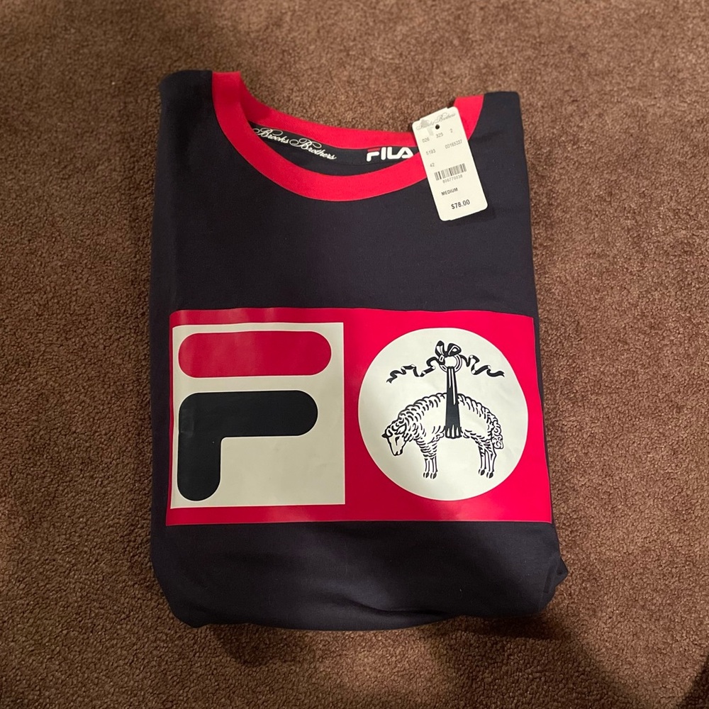 Brooks Brothers x FILA Deuce Logo Men’s Supima Cotton T-Shirt Tennis NEW XL